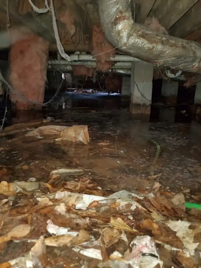 Crawl space flood assessment for Commercial Water Damage Restoration in Columbia City